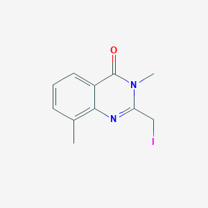 molecular formula C11H11IN2O B15354882 2-(Iodomethyl)-3,8-dimethylquinazolin-4-one 