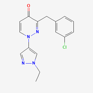 3-[(3-Chlorophenyl)methyl]-1-(1-ethylpyrazol-4-yl)pyridazin-4-one