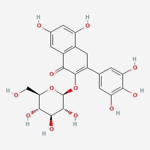 5,7-dihydroxy-2-[(2S,3R,4S,5S,6R)-3,4,5-trihydroxy-6-(hydroxymethyl)oxan-2-yl]oxy-3-(3,4,5-trihydroxyphenyl)-4H-naphthalen-1-one