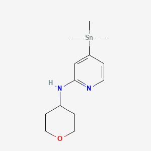 molecular formula C13H22N2OSn B15354966 (Tetrahydropyran-4-yl)-(4-trimethylstannanylpyridin-2-yl)amine 