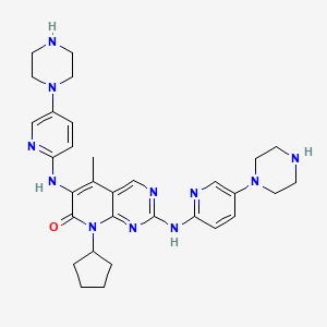 molecular formula C31H39N11O B15354973 8-cyclopentyl-5-methyl-2,6-bis((5-(piperazin-1-yl)pyridin-2-yl)amino)pyrido[2,3-d]pyrimidin-7(8H)-one 