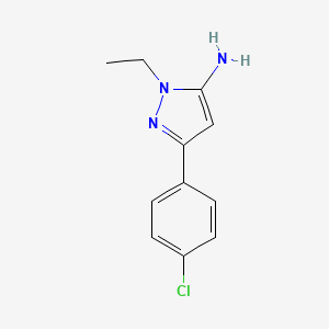 molecular formula C11H12ClN3 B15354976 5-(4-Chloro-phenyl)-2-ethyl-2H-pyrazol-3-ylamine 