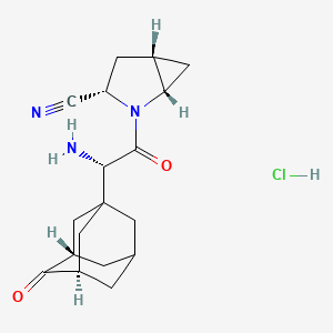 molecular formula C18H24ClN3O2 B15355008 (1S,3S,5S)-2-((S)-2-Amino-2-((1s,3R,5S,7R)-4-oxoadamantan-1-yl)acetyl)-2-azabicyclo[3.1.0]hexane-3-carbonitrile 