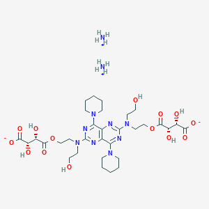 diazanium;(2S,3S)-4-[2-[[2-[2-[(2S,3S)-3-carboxylato-2,3-dihydroxypropanoyl]oxyethyl-(2-hydroxyethyl)amino]-4,8-di(piperidin-1-yl)pyrimido[5,4-d]pyrimidin-6-yl]-(2-hydroxyethyl)amino]ethoxy]-2,3-dihydroxy-4-oxobutanoate