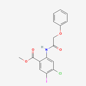 molecular formula C16H13ClINO4 B15355081 Methyl 4-chloro-5-iodo-2-[(2-phenoxyacetyl)amino]benzoate 