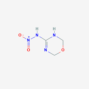 molecular formula C3H6N4O3 B15355086 3,6-Dihydro-N-nitro-2H-1,3,5-oxadiazin-4-amine 