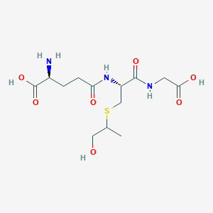 molecular formula C13H23N3O7S B15355094 (2S)-2-amino-5-[[(2R)-1-(carboxymethylamino)-3-(1-hydroxypropan-2-ylsulfanyl)-1-oxopropan-2-yl]amino]-5-oxopentanoic acid 