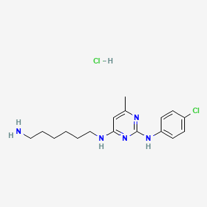 molecular formula C17H25Cl2N5 B15355101 N4-(6-Aminohexyl)-N2-(4-chlorophenyl)-6-methyl-2,4-Pyrimidinediamine Hydrochloride 