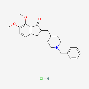 molecular formula C24H30ClNO3 B15355132 5-Desmethoxy-7-methoxy Donepezil Hydrochloride 