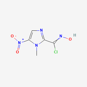 molecular formula C5H5ClN4O3 B15355239 N-hydroxy-1-methyl-5-nitroimidazole-2-carboximidoyl chloride 