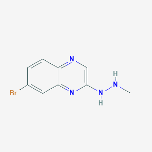 molecular formula C9H9BrN4 B15355284 1-(7-Bromoquinoxalin-2-yl)-2-methylhydrazine 