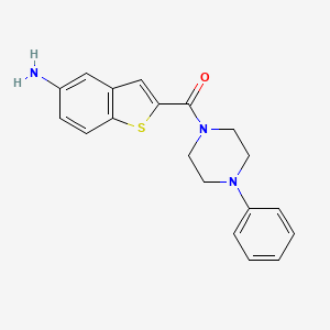 molecular formula C19H19N3OS B15355301 Piperazine, 1-[(5-aminobenzo[b]thien-2-yl)carbonyl]-4-phenyl- CAS No. 832102-99-5