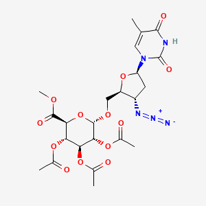 methyl (2S,3S,4S,5R,6S)-3,4,5-triacetyloxy-6-[[(2S,3S,5R)-3-azido-5-(5-methyl-2,4-dioxopyrimidin-1-yl)oxolan-2-yl]methoxy]oxane-2-carboxylate