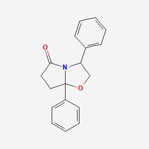 molecular formula C18H17NO2 B15355358 3,7a-Diphenyl-2,3,6,7-tetrahydropyrrolo[2,1-b][1,3]oxazol-5-one 