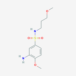 molecular formula C11H18N2O4S B15355367 3-amino-4-methoxy-N-(3-methoxypropyl)benzenesulfonamide 