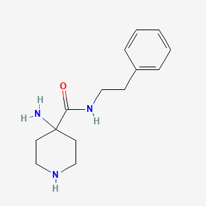 molecular formula C14H21N3O B15355382 4-amino-N-(2-phenylethyl)piperidine-4-carboxamide 