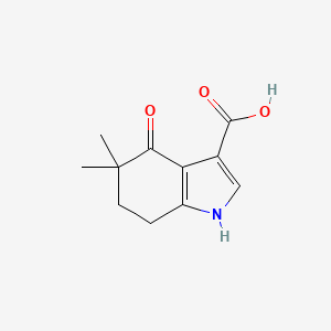 molecular formula C11H13NO3 B15355475 5,5-dimethyl-4-oxo-6,7-dihydro-1H-indole-3-carboxylic acid 