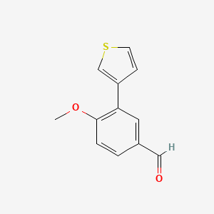 molecular formula C12H10O2S B15355488 4-Methoxy-3-thiophen-3-ylbenzaldehyde 