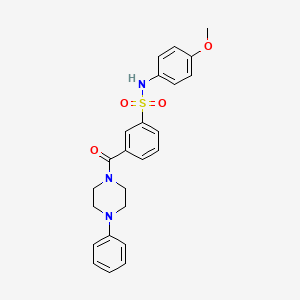 molecular formula C24H25N3O4S B15355508 N-(4-methoxyphenyl)-3-(4-phenylpiperazine-1-carbonyl)benzenesulfonamide 