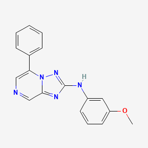 molecular formula C18H15N5O B15355581 N-(3-methoxyphenyl)-5-phenyl-[1,2,4]triazolo[1,5-a]pyrazin-2-amine 