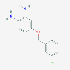 molecular formula C13H13ClN2O B15355628 4-[(3-Chlorophenyl)methoxy]benzene-1,2-diamine 