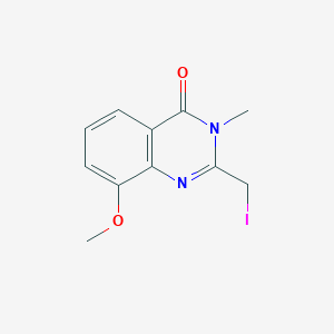 molecular formula C11H11IN2O2 B15355638 2-(Iodomethyl)-8-methoxy-3-methylquinazolin-4-one 