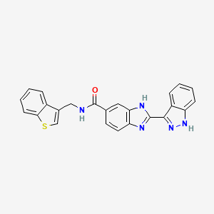 molecular formula C24H17N5OS B15355700 N-(1-benzothiophen-3-ylmethyl)-2-(1H-indazol-3-yl)-3H-benzimidazole-5-carboxamide 