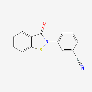 molecular formula C14H8N2OS B15355706 3-(3-Oxo-1,2-benzothiazol-2-yl)benzonitrile 