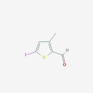 molecular formula C6H5IOS B15355740 5-Iodo-3-methylthiophene-2-carbaldehyde 