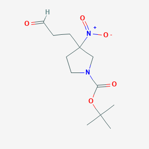 molecular formula C12H20N2O5 B15355907 Tert-butyl 3-nitro-3-(3-oxopropyl)pyrrolidine-1-carboxylate CAS No. 1309581-44-9