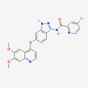 molecular formula C25H20ClN5O4 B15355940 4-chloro-N-(6-(6,7-dimethoxyquinolin-4-yloxy)-1-methyl-1H-indazol-3-yl)picolinamide 