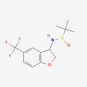 2-methyl-N-[5-(trifluoromethyl)-2,3-dihydro-1-benzofuran-3-yl]propane-2-sulfinamide