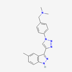 molecular formula C19H20N6 B15355983 N,N-dimethyl-1-[4-[4-(5-methyl-1H-indazol-3-yl)triazol-1-yl]phenyl]methanamine 