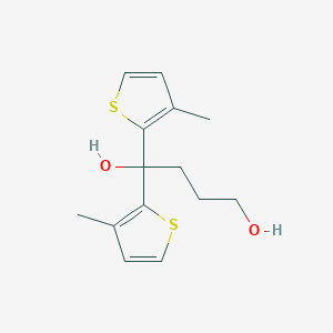 molecular formula C14H18O2S2 B15356051 1,1-Bis(3-methylthiophen-2-yl)butane-1,4-diol 