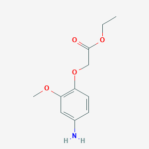 molecular formula C11H15NO4 B15356067 Ethyl 2-(4-amino-2-methoxyphenoxy)acetate CAS No. 158425-74-2