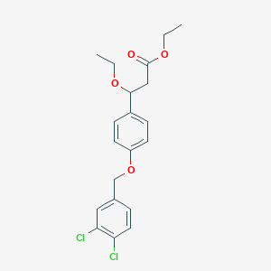 molecular formula C20H22Cl2O4 B15356073 Ethyl 3-[4-[(3,4-dichlorophenyl)methoxy]phenyl]-3-ethoxypropanoate 