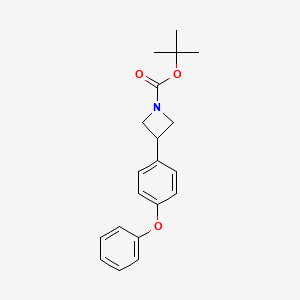 molecular formula C20H23NO3 B15356115 Tert-butyl 3-(4-phenoxyphenyl)azetidine-1-carboxylate 