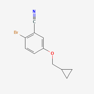 molecular formula C11H10BrNO B15356156 2-Bromo-5-(cyclopropylmethoxy)benzonitrile 