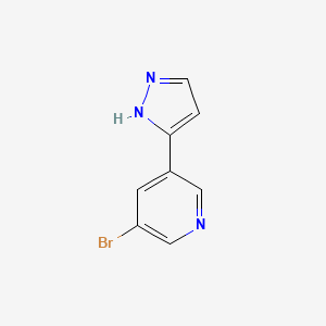 molecular formula C8H6BrN3 B15356157 3-bromo-5-(1H-pyrazol-5-yl)pyridine 