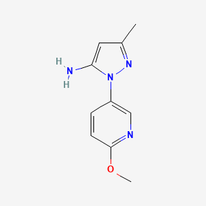 molecular formula C10H12N4O B15356161 2-(6-Methoxypyridin-3-yl)-5-methylpyrazol-3-amine 