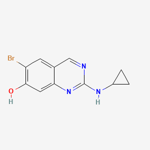 molecular formula C11H10BrN3O B15356198 6-Bromo-2-(cyclopropylamino)quinazolin-7-ol 