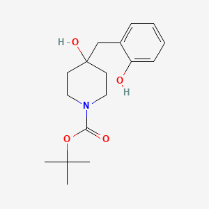 molecular formula C17H25NO4 B15356252 Tert-butyl 4-hydroxy-4-[(2-hydroxyphenyl)methyl]piperidine-1-carboxylate 