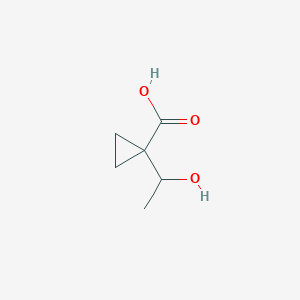 molecular formula C6H10O3 B15356289 1-(1-Hydroxyethyl)cyclopropane-1-carboxylic acid 