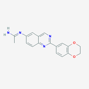 molecular formula C18H16N4O2 B15356350 N'-[2-(2,3-dihydro-1,4-benzodioxin-6-yl)quinazolin-6-yl]ethanimidamide 