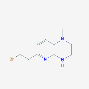 molecular formula C10H14BrN3 B15356355 6-(2-bromoethyl)-1-methyl-3,4-dihydro-2H-pyrido[2,3-b]pyrazine 