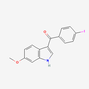 molecular formula C16H12INO2 B15356373 (4-iodophenyl)-(6-methoxy-1H-indol-3-yl)methanone 