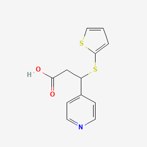 3-Pyridin-4-yl-3-thiophen-2-ylsulfanylpropanoic acid