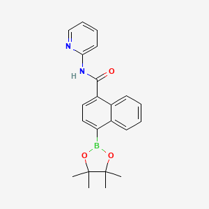 molecular formula C22H23BN2O3 B15356460 N-(pyridin-2-yl)-4-(4,4,5,5-tetramethyl-1,3,2-dioxaborolan-2-yl)-1-naphthamide 