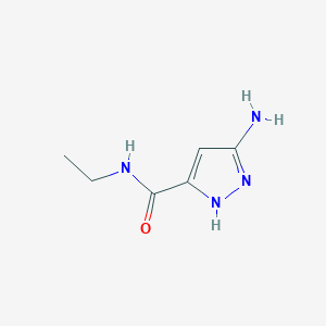 molecular formula C6H10N4O B15356621 3-amino-N-ethyl-1H-pyrazole-5-carboxamide 