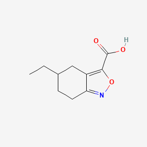 molecular formula C10H13NO3 B15356663 5-Ethyl-4,5,6,7-tetrahydro-2,1-benzoxazole-3-carboxylic acid 